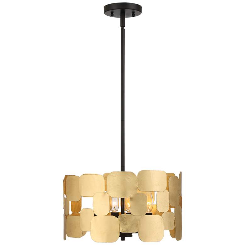 Image 7 Possini Euro Stella 15 inch Wide Soft Gold Leaf Modern Pendant Light more views