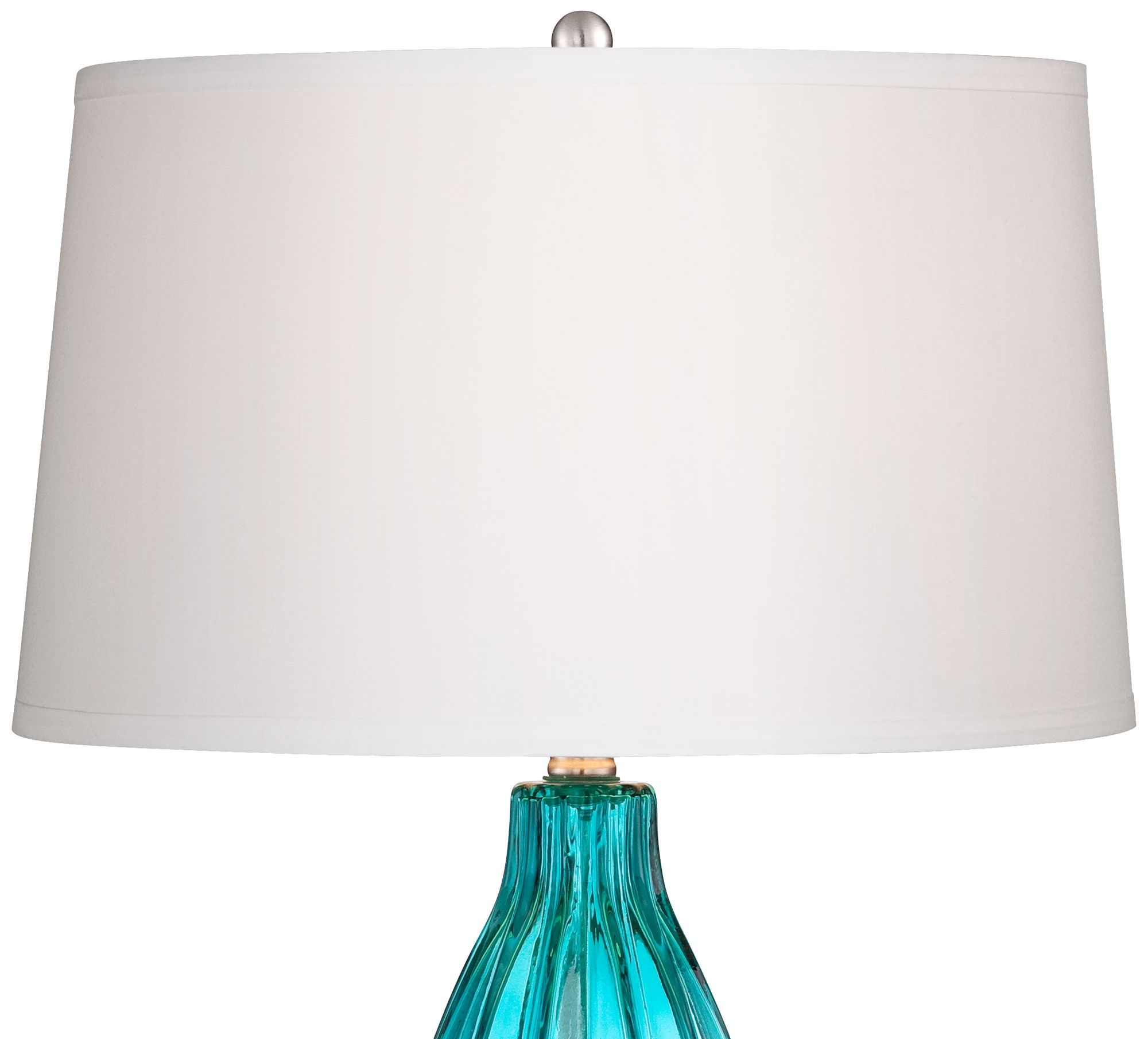 Image 4 Possini Euro Stella 30" High Blue Fluted Glass Table Lamp more views