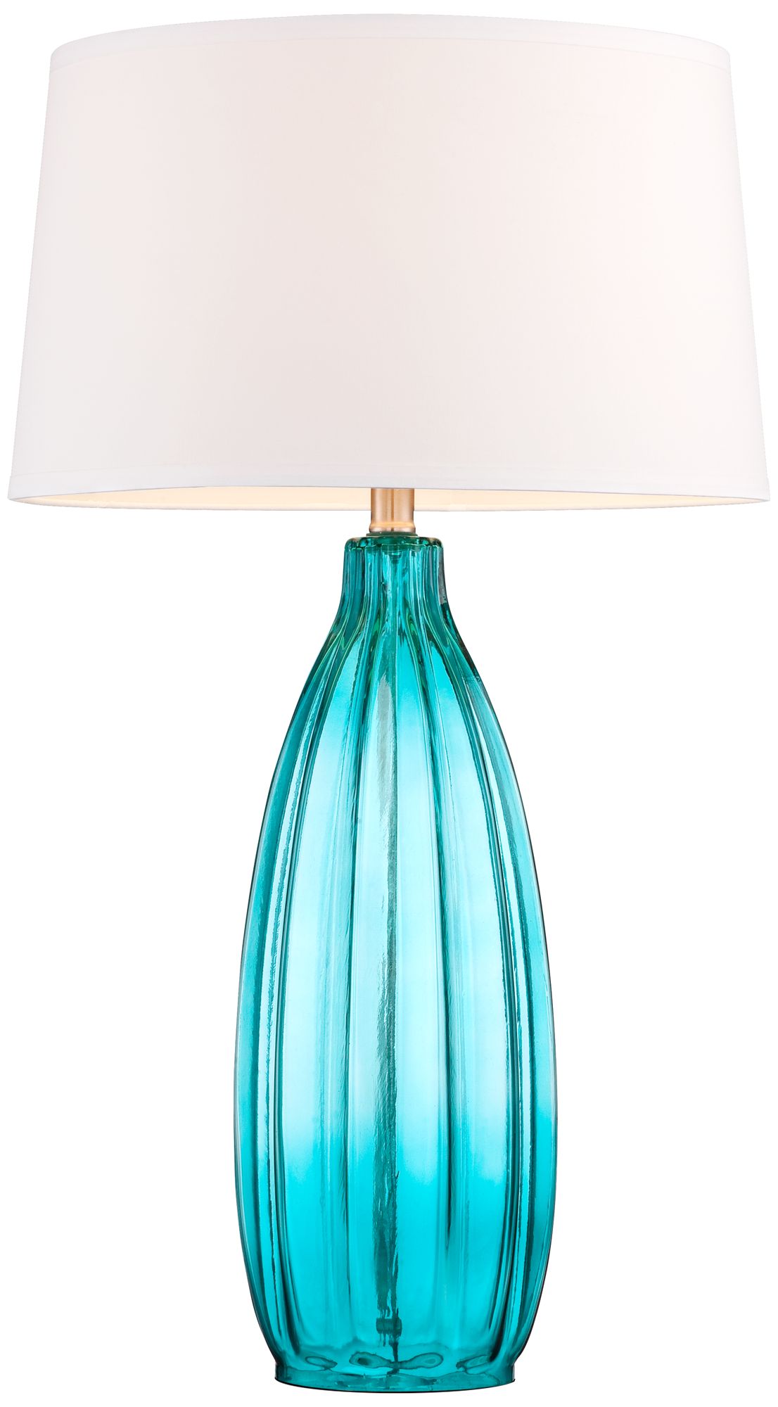 Image 6 Possini Euro Stella 30" High Blue Fluted Glass Table Lamp more views