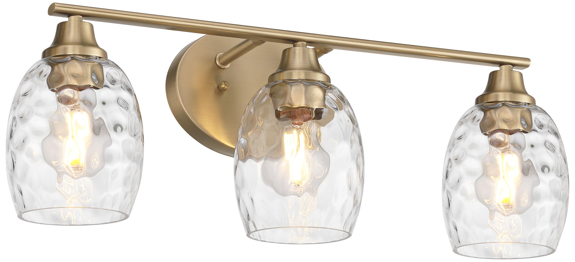 Image 6 Possini Euro Stellan 22"W Satin Brass Water Glass 3-Light Bath Light more views