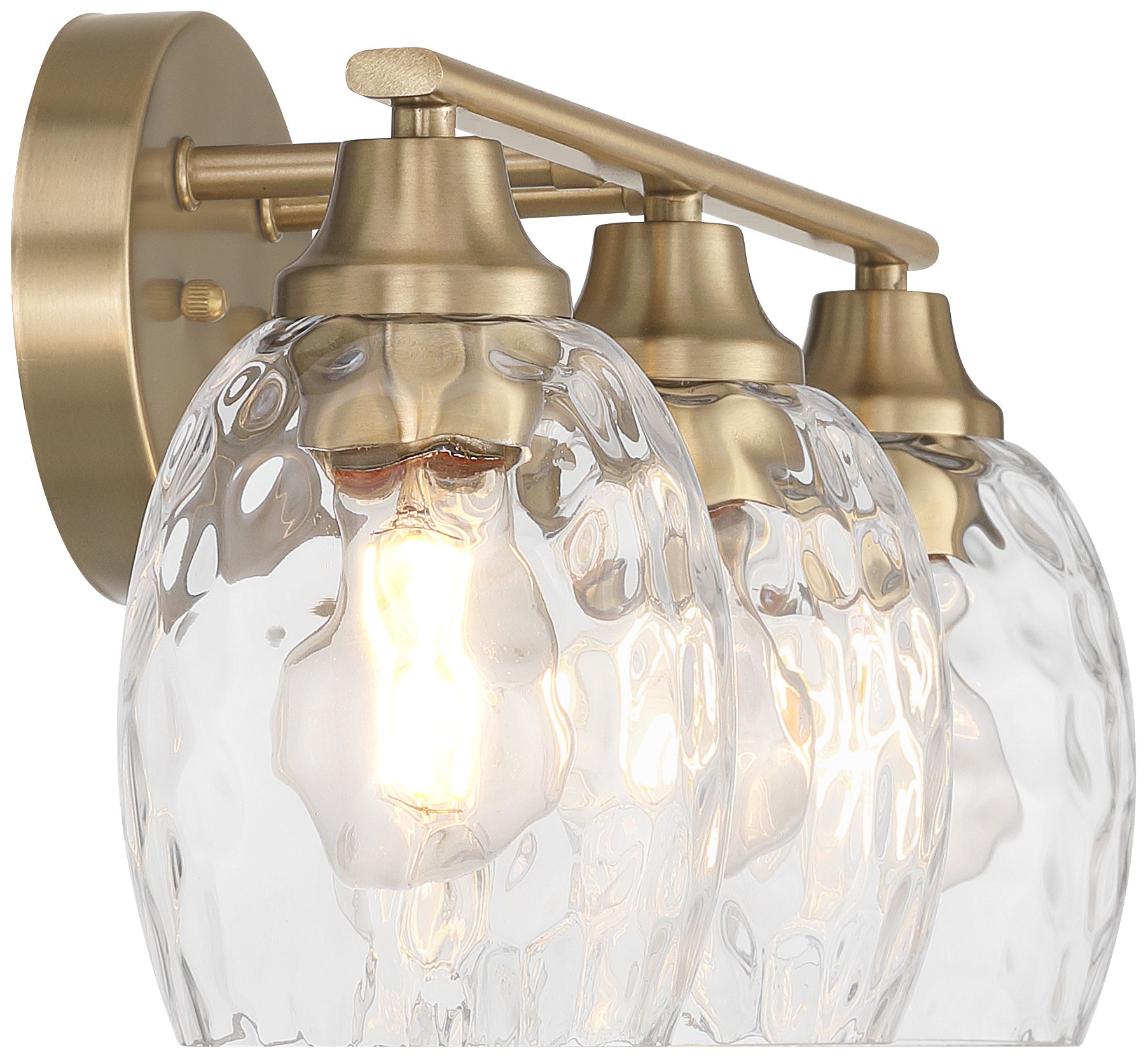 Possini Euro Stellan 22"W Satin Brass Water Glass 3-Light Bath Light