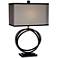 Possini Euro Stellar 28 1/4" Double Shade Black Ring Modern Table Lamp