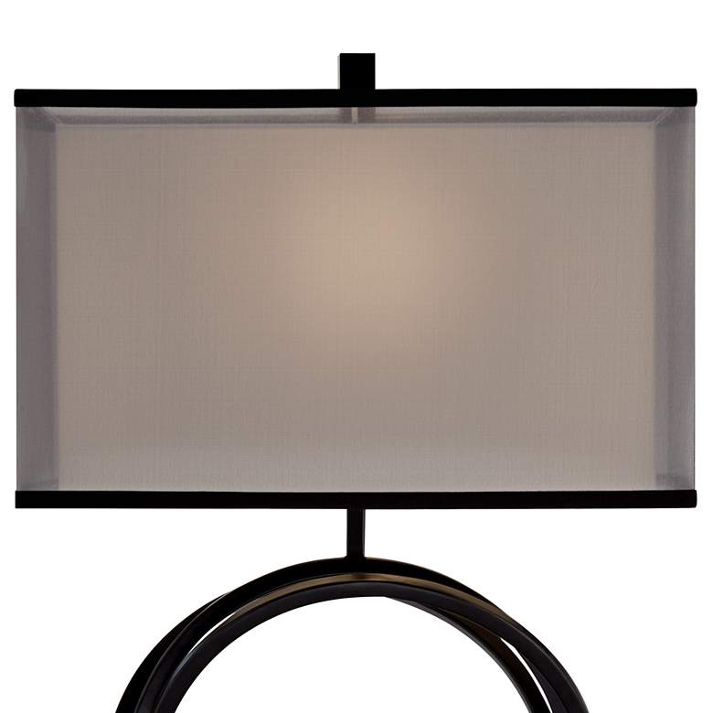 Image 4 Possini Euro Stellar 28 1/4" Double Shade Black Ring Modern Table Lamp more views