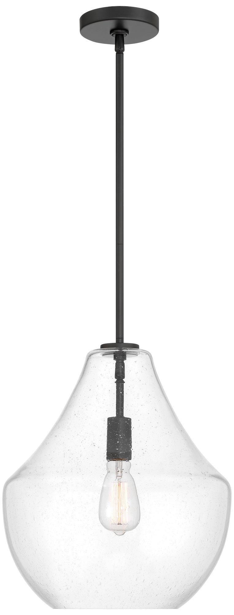 Image 6 Possini Euro Stephanie 14" Wide Black and Glass Pendant Light more views