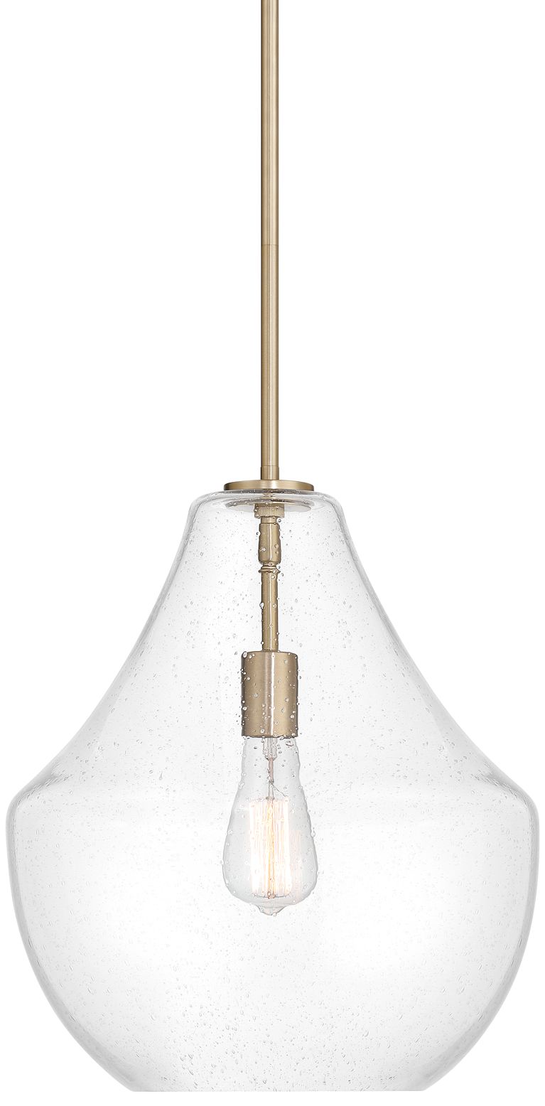 Image 2 Possini Euro Stephanie 14" Wide Brass and Glass Pendant Light