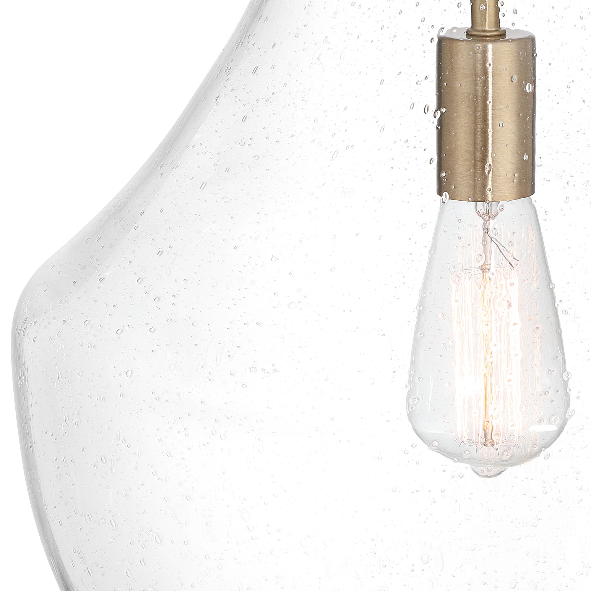 Image 4 Possini Euro Stephanie 14" Wide Brass and Glass Pendant Light more views