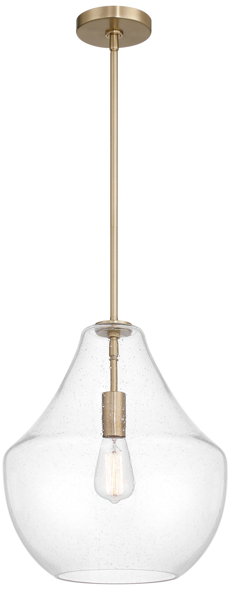Image 6 Possini Euro Stephanie 14" Wide Brass and Glass Pendant Light more views