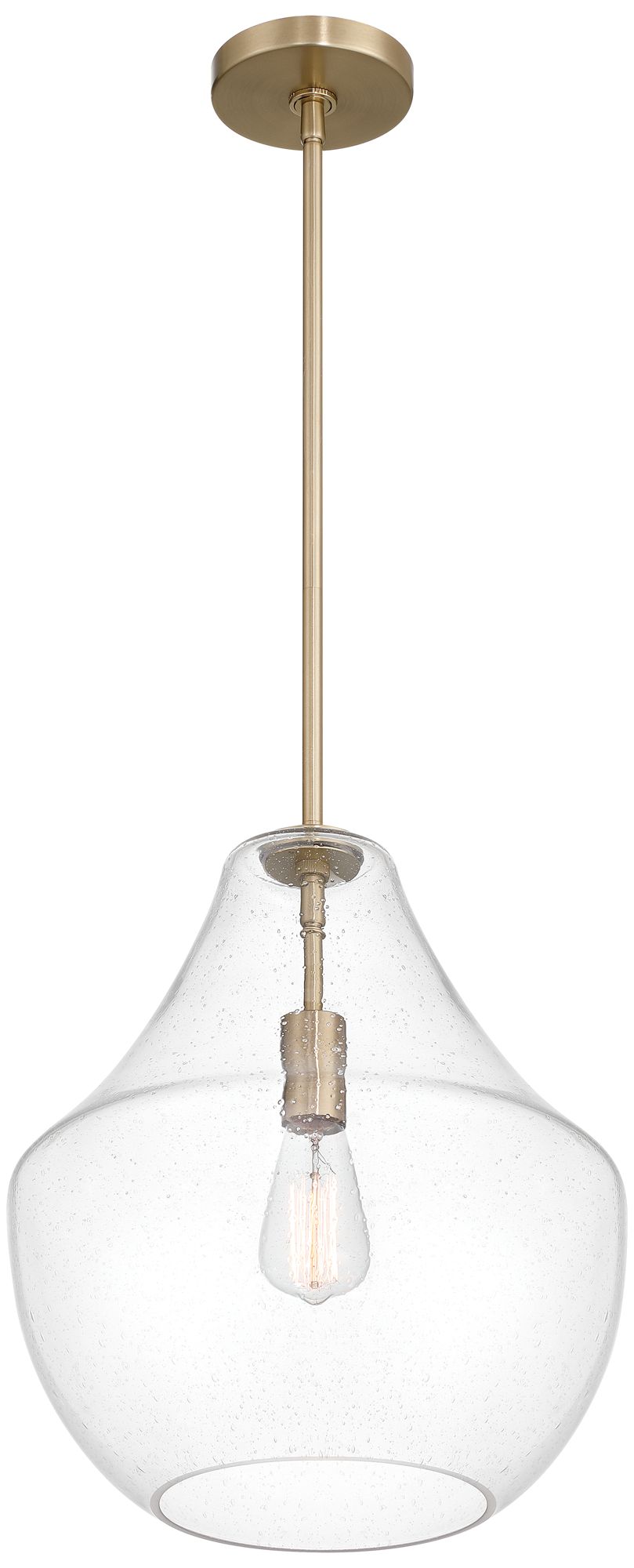 Image 7 Possini Euro Stephanie 14" Wide Brass and Glass Pendant Light more views