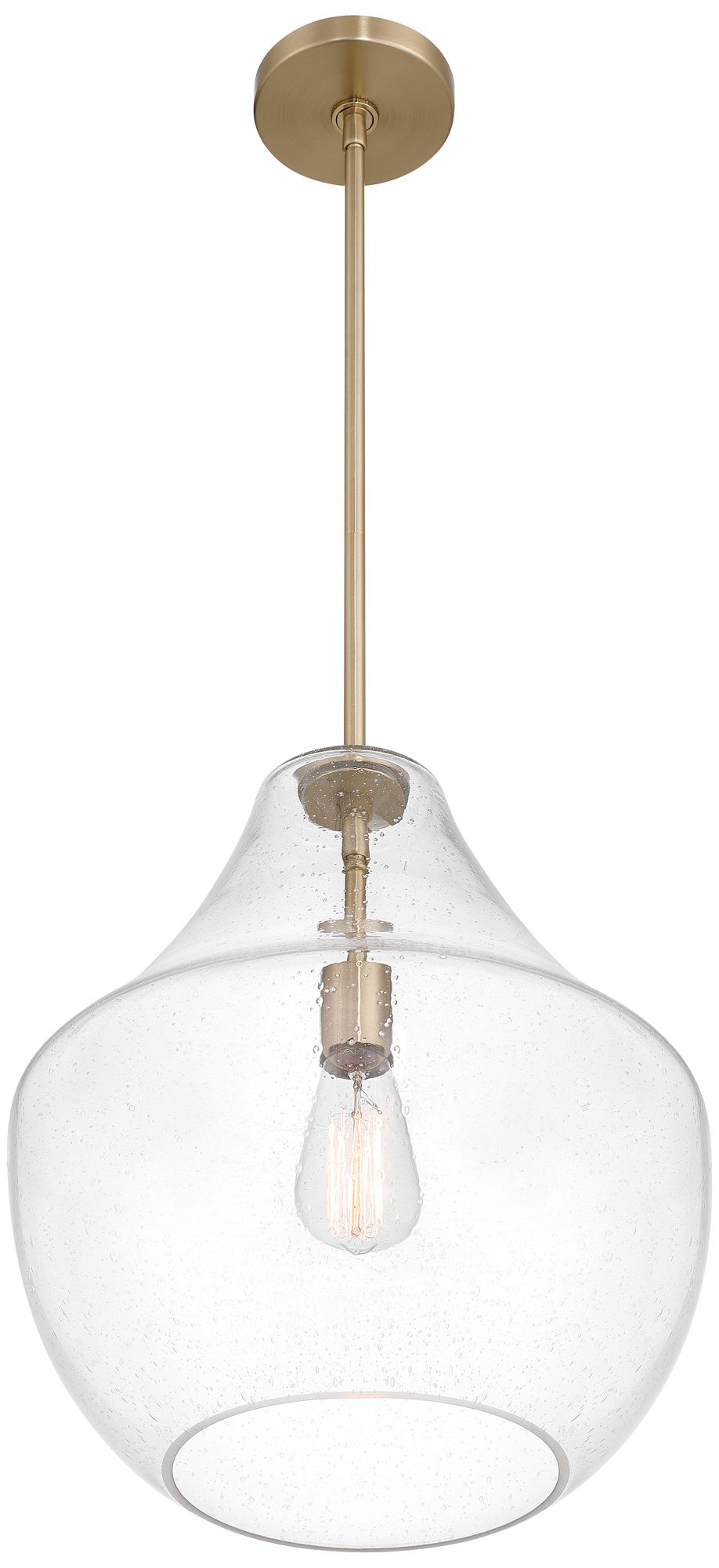 Possini Euro Stephanie 14" Wide Brass and Glass Pendant Light