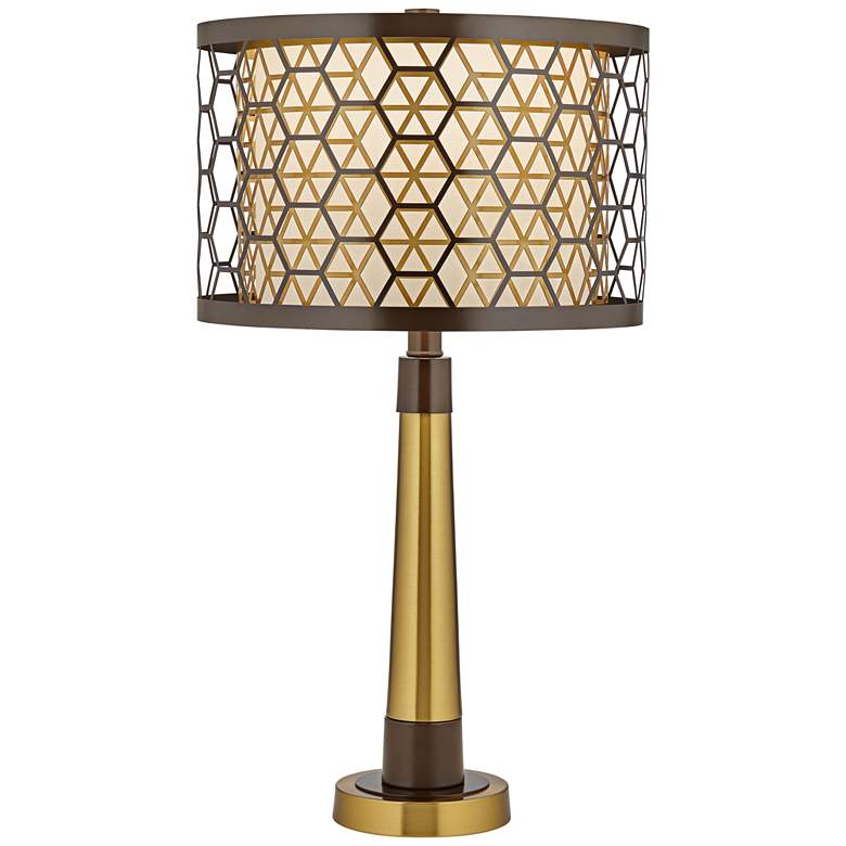 Image 2 Possini Euro Stephano Bronze and Gold Modern Luxe Table Lamp