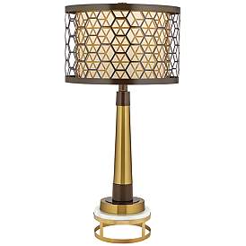 Image1 of Possini Euro Stephano Modern Luxe Table Lamp With Brass Round Riser