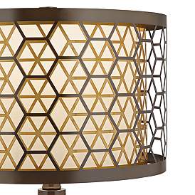 Image3 of Possini Euro Stephano Modern Luxe Table Lamp With Brass Round Riser more views