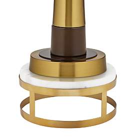 Image5 of Possini Euro Stephano Modern Luxe Table Lamp With Brass Round Riser more views