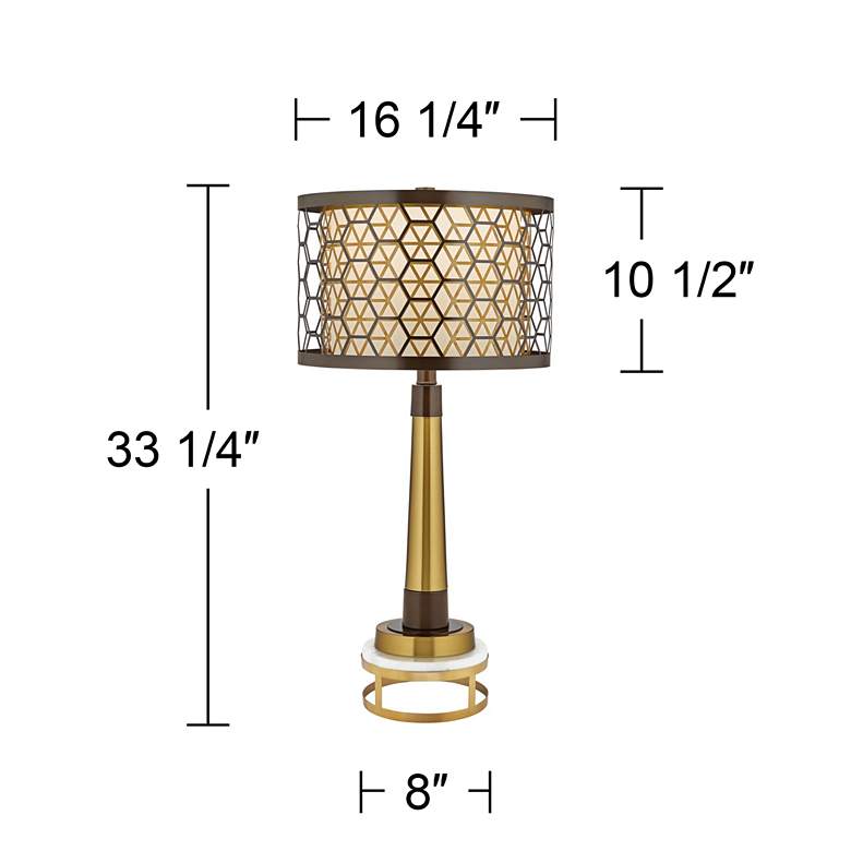 Image 7 Possini Euro Stephano Modern Luxe Table Lamp With Brass Round Riser more views