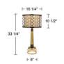 Possini Euro Stephano Modern Luxe Table Lamp With Brass Round Riser
