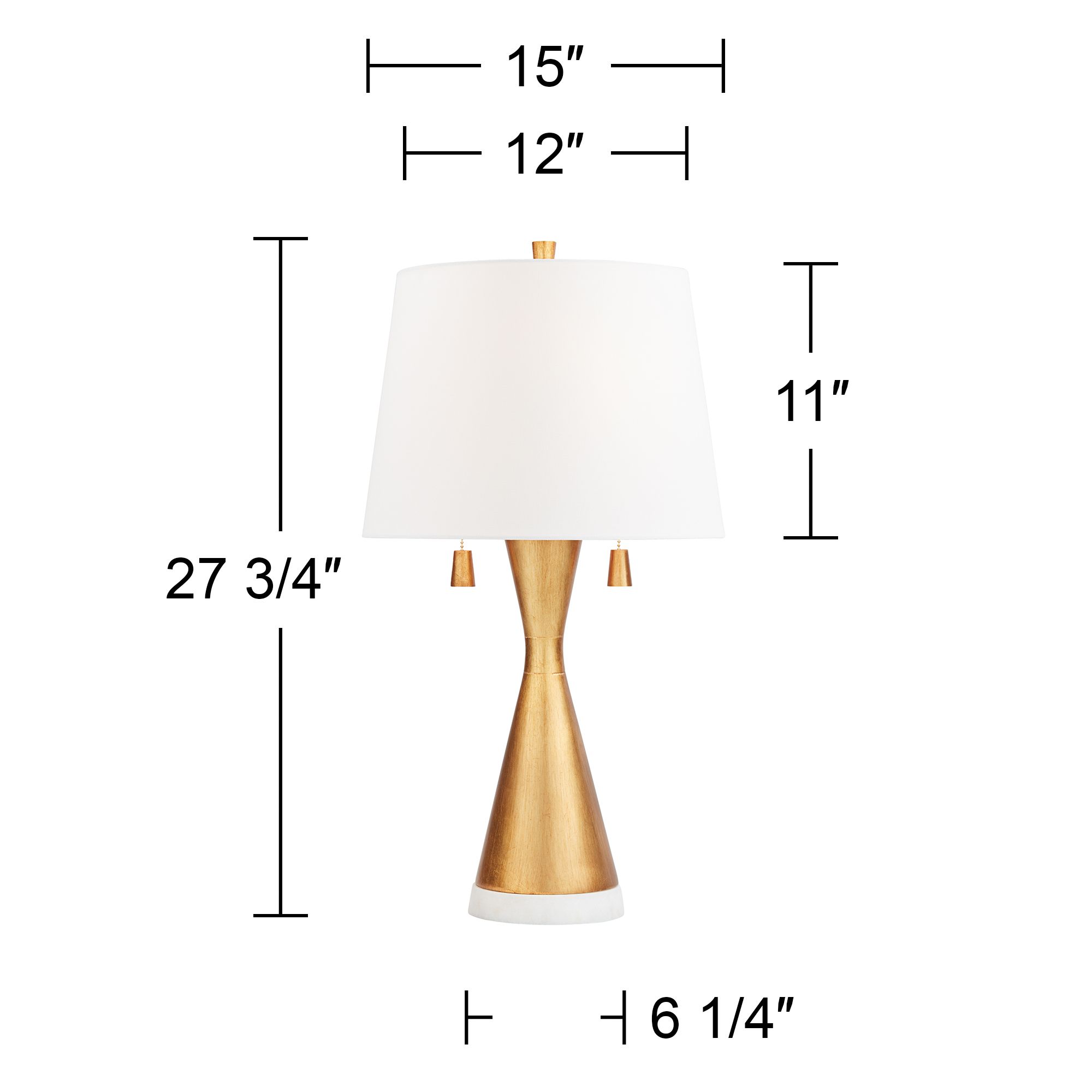 Possini Euro Sterling 27 3/4" High Marble and Gold Modern Table Lamp