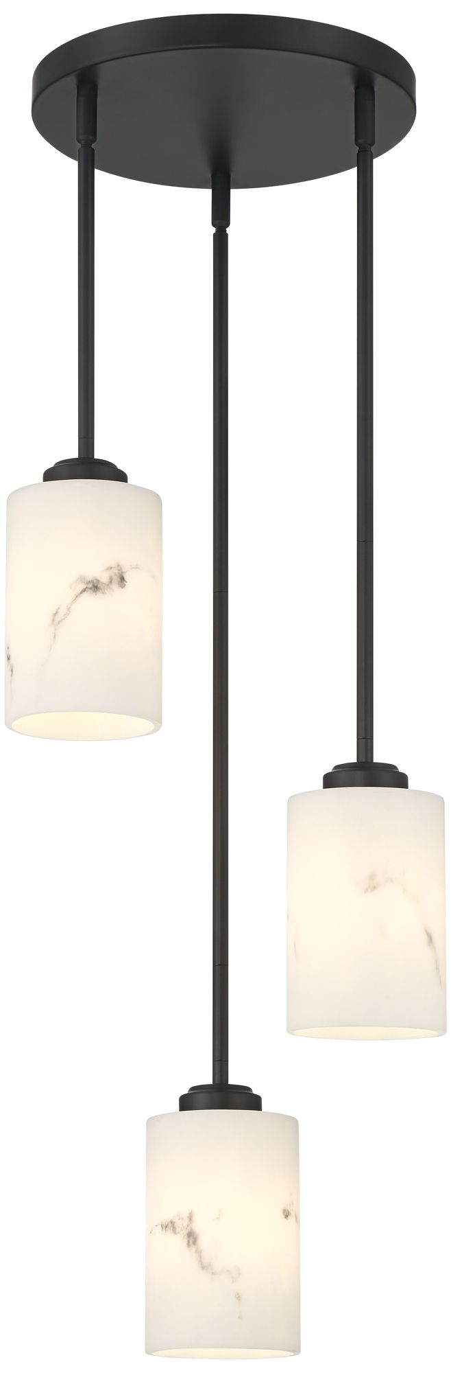 Image 3 Possini Euro Stoker 12 1/2"W Black Faux Alabaster 3-Light Pendant