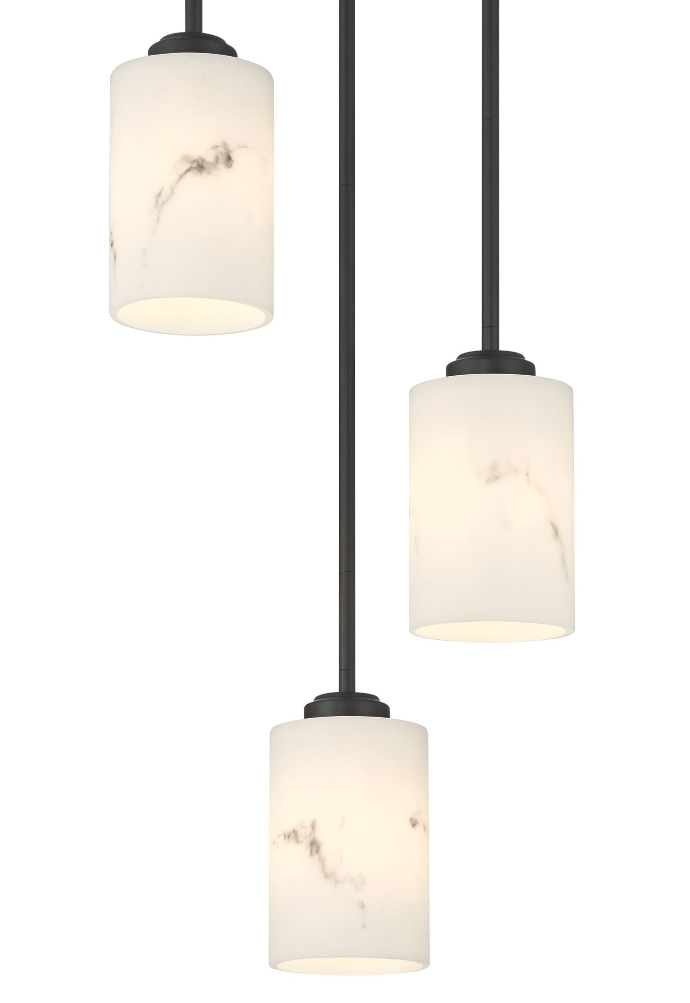 Image 4 Possini Euro Stoker 12 1/2"W Black Faux Alabaster 3-Light Pendant more views