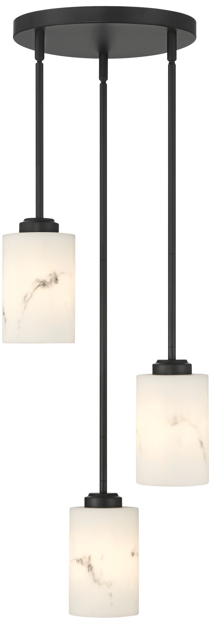 Image 7 Possini Euro Stoker 12 1/2"W Black Faux Alabaster 3-Light Pendant more views