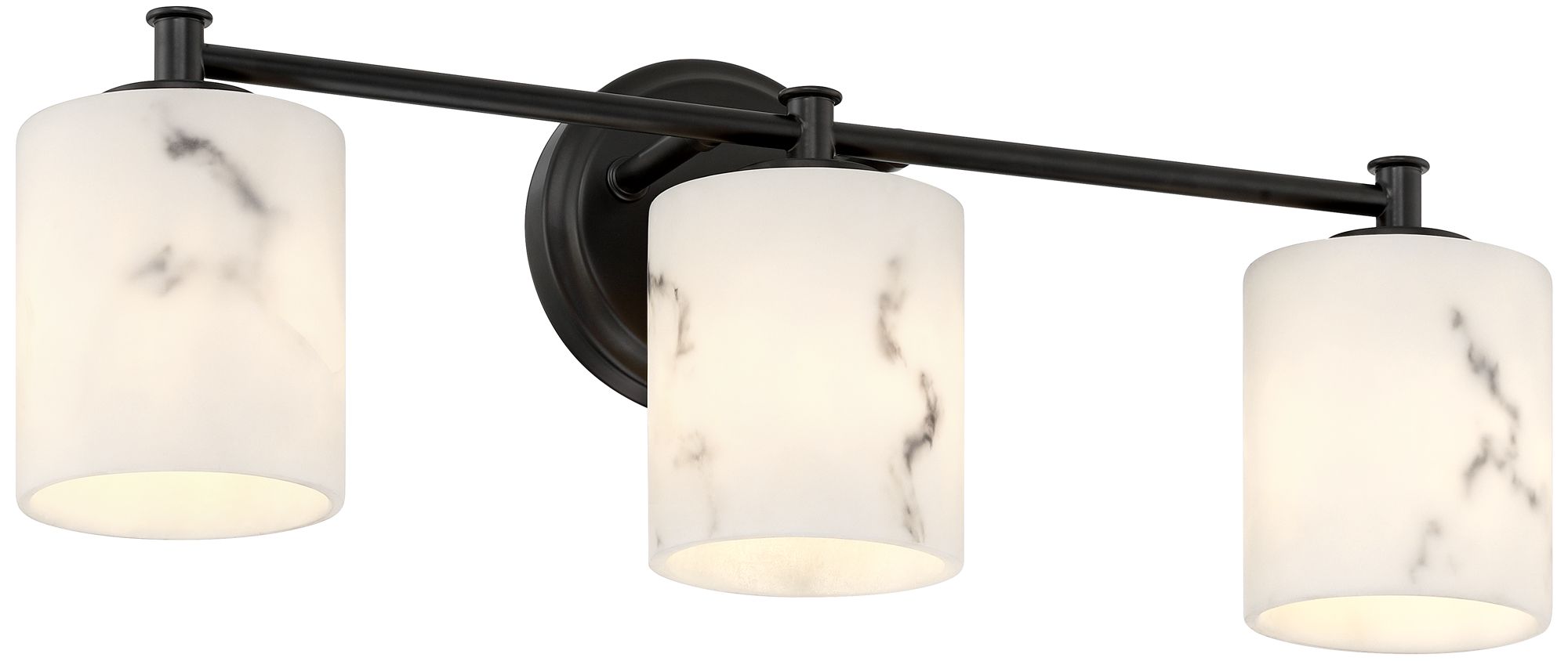 Image 5 Possini Euro Stoker 22" W Black and Faux Alabaster 3-Lt Bathbar more views