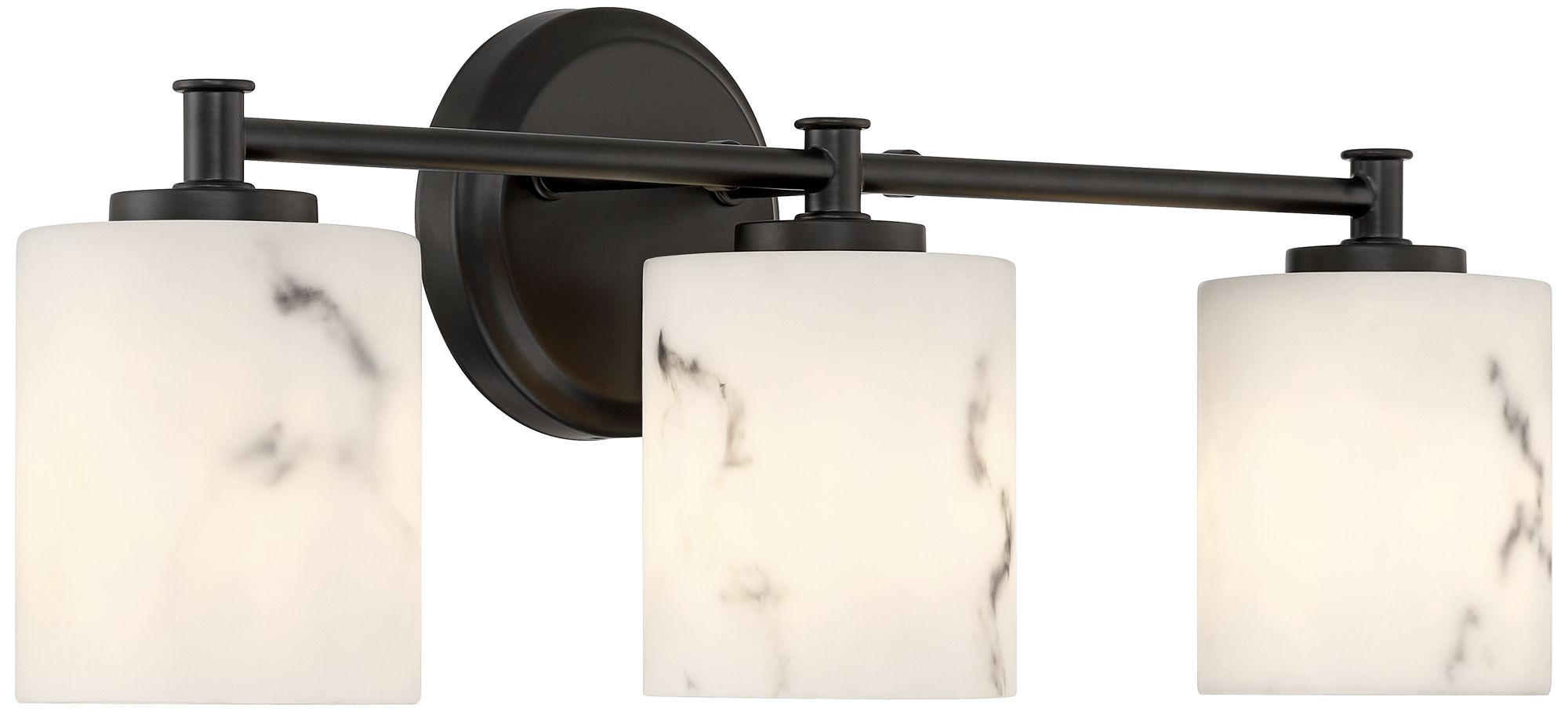 Image 6 Possini Euro Stoker 22" Wide Black and Faux Marble 3-Light Bath Light more views