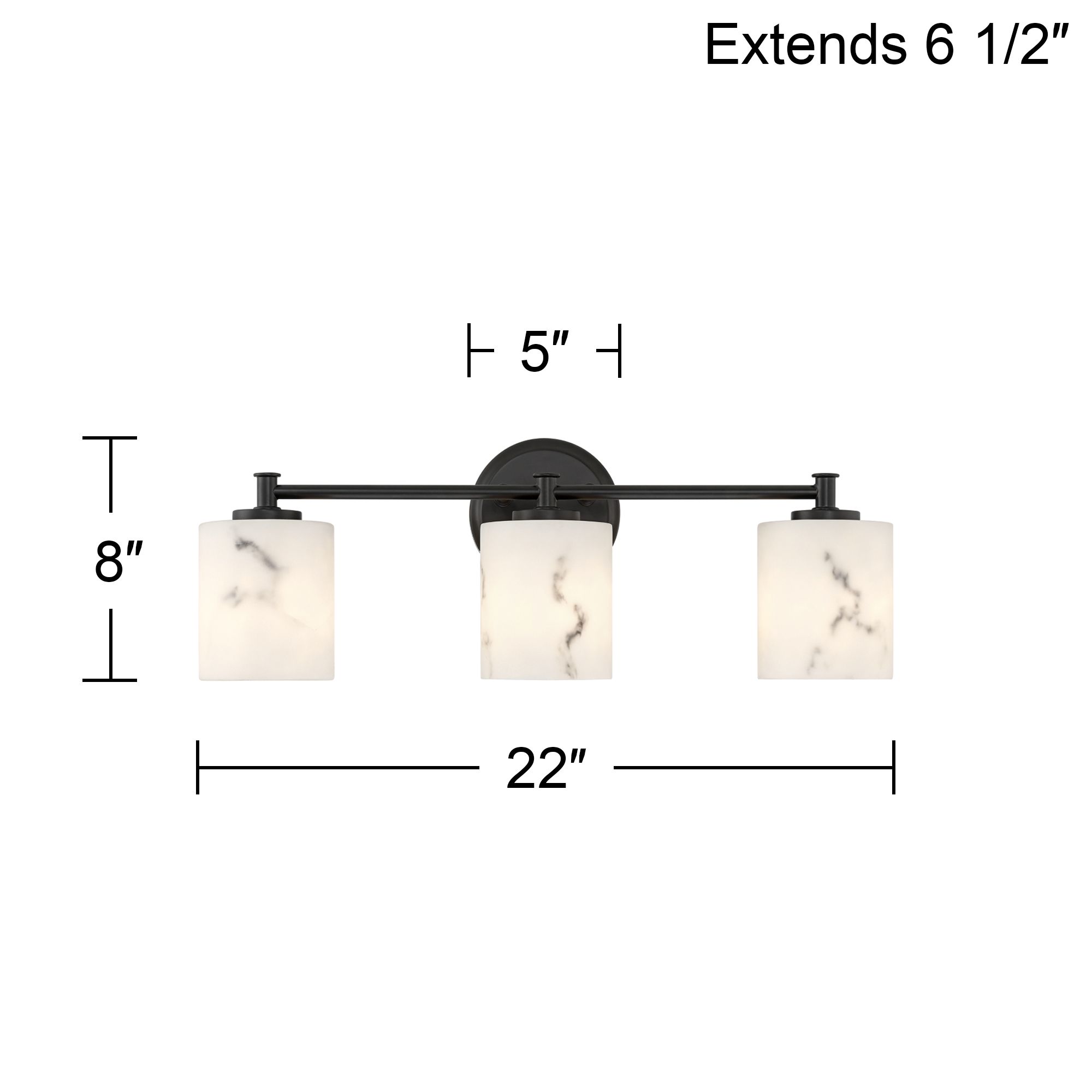 Watch A Video About the 360 Lighting Stoker Black and Faux Marble 3 Light Bath Light