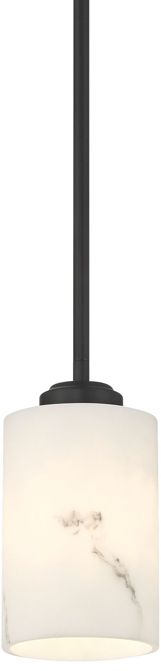 Image 3 Possini Euro Stoker 5" Wide Black Faux Alabaster Mini Pendant Light
