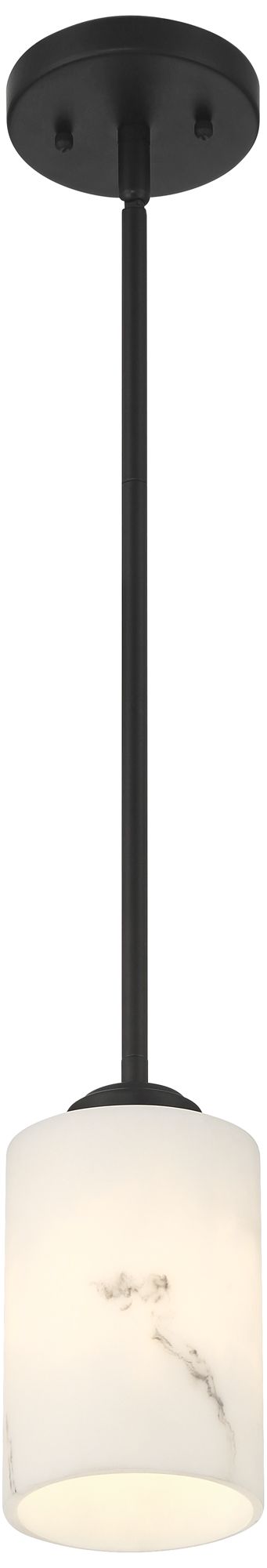 Possini Euro Stoker 5" Wide Black Faux Alabaster Mini Pendant Light in scene
