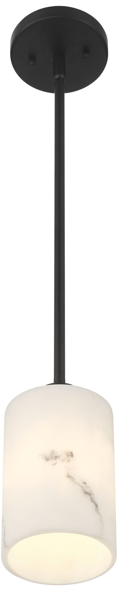 Possini Euro Stoker 5" Wide Black Faux Alabaster Mini Pendant Light in scene