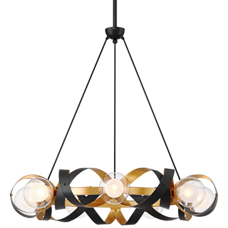 Image 2 Possini Euro Streamer 32 3/4" Black and Gold Ring Chandelier