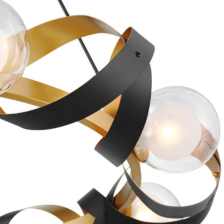 Image 3 Possini Euro Streamer 32 3/4" Black and Gold Ring Chandelier more views