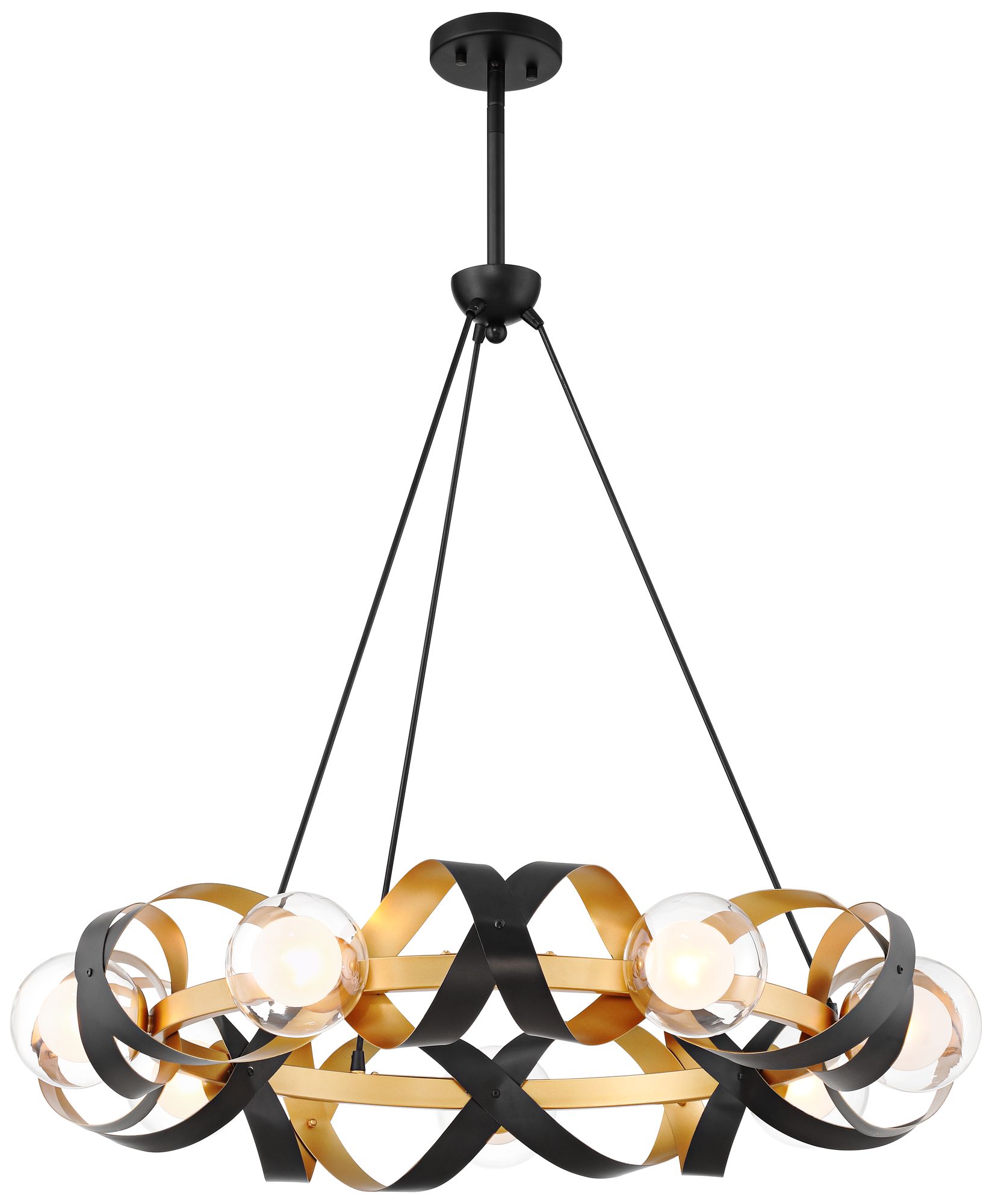 Watch A Video About the Possini Euro Streamer Black and Gold Ring Chandelier