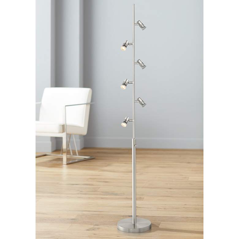 Image 1 Possini Euro Stride 6-Light Bullet Tree Floor Lamp