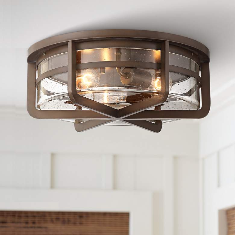 Possini Euro Stryder 16 1/4&quot; Wide Rubbed Bronze 3-Light Ceiling Light