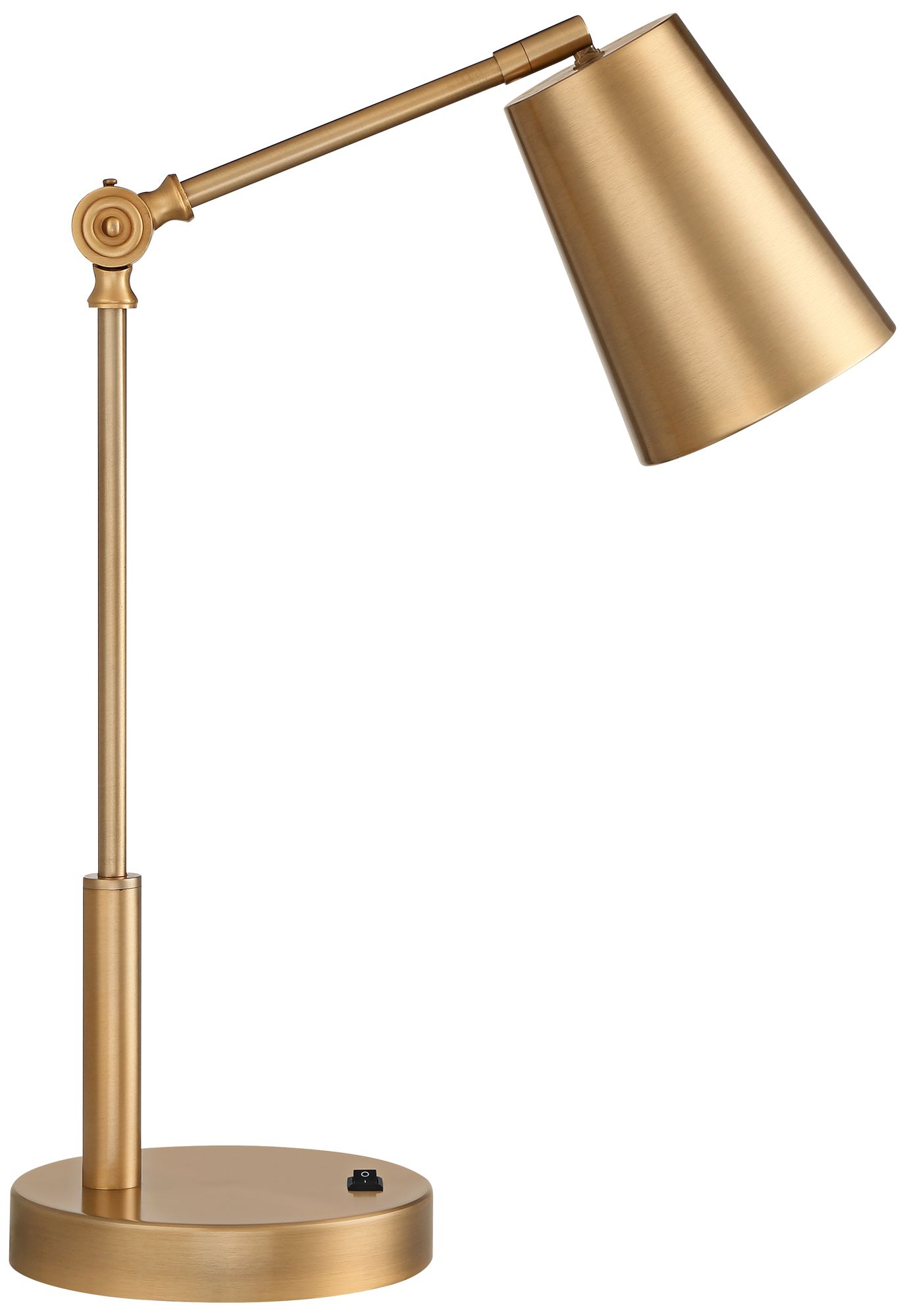 Image 2 Possini Euro Sully Warm Brass Desk Lamp with Double USB Ports
