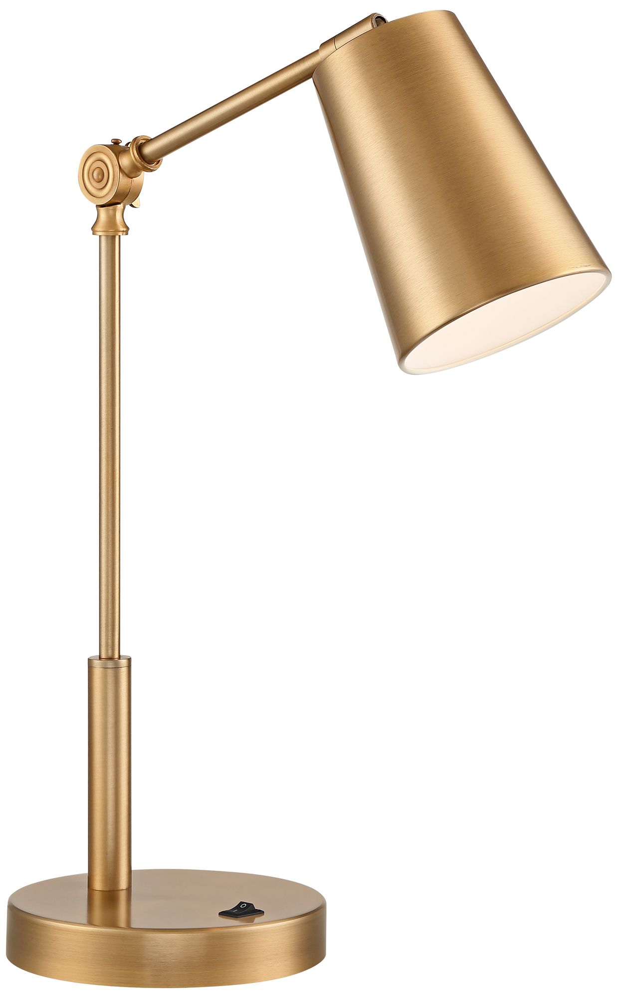 Possini Euro Sully Warm Brass Desk Lamp with Double USB Ports