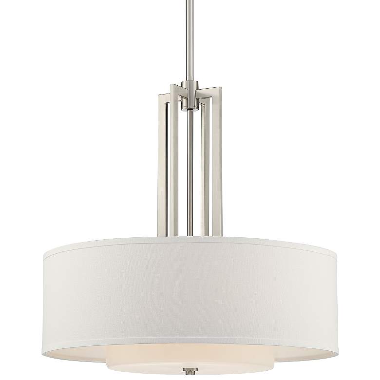 Image 3 Possini Euro Sundry 24" Wide Brushed Nickel 4-Light Pendant Light
