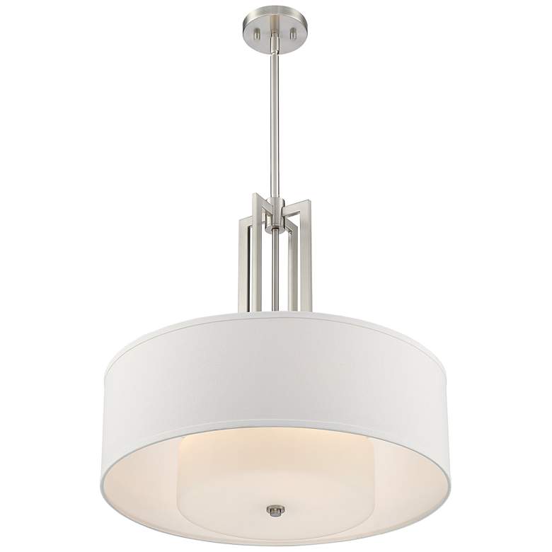 Image 7 Possini Euro Sundry 24" Wide Brushed Nickel 4-Light Pendant Light more views