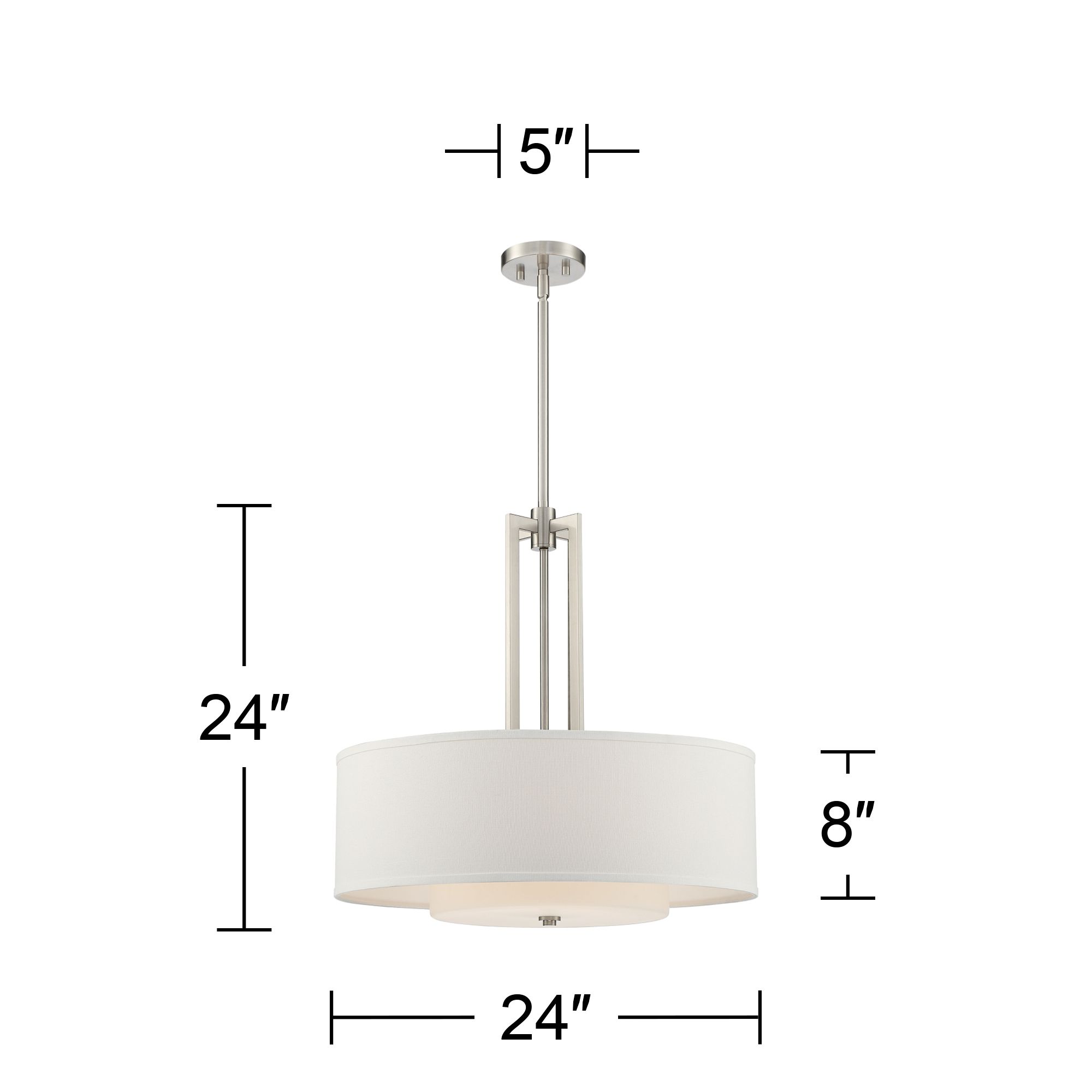 Possini Euro Sundry 24" Wide Brushed Nickel 4-Light Pendant Light in scene