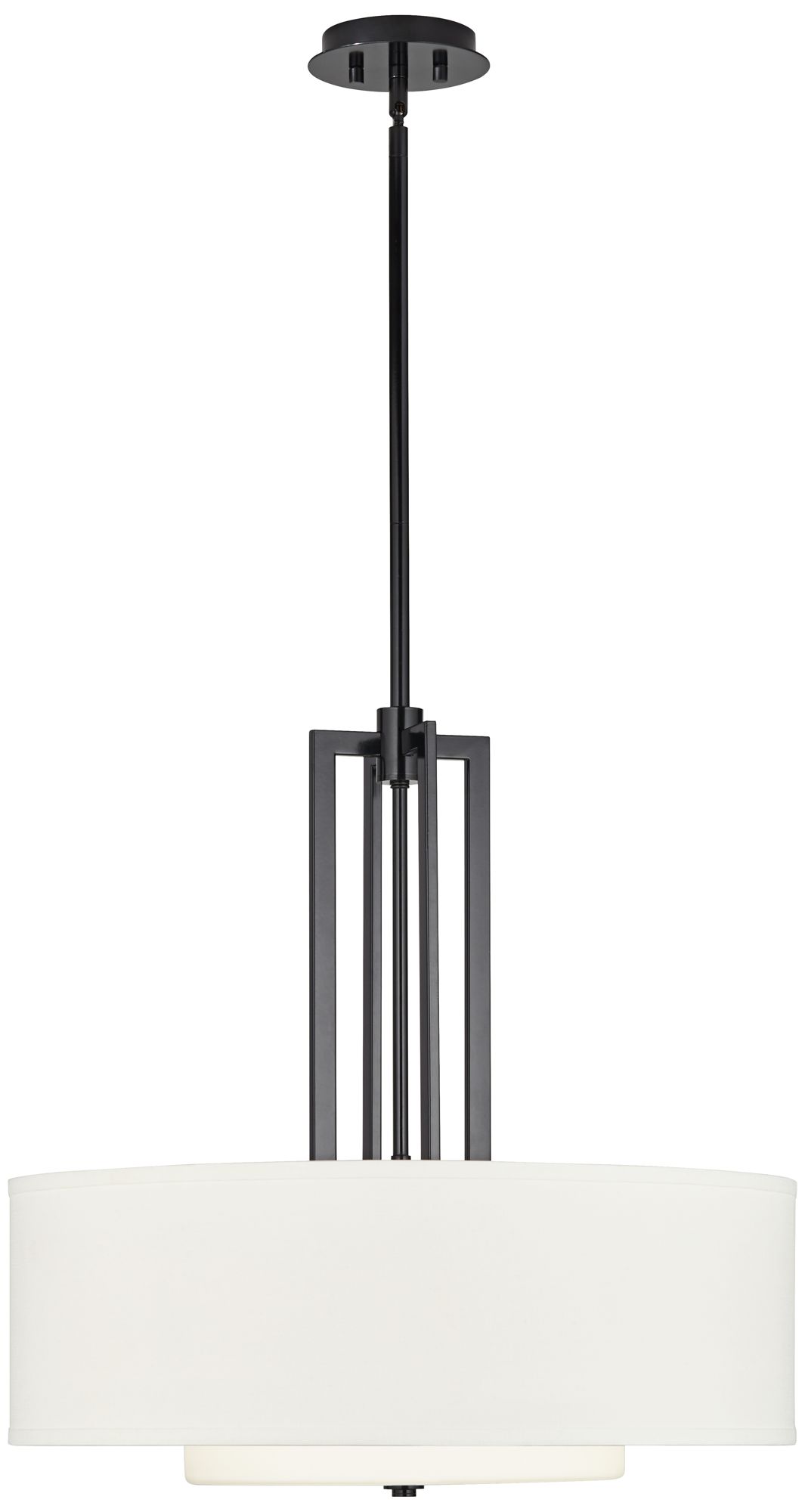 Possini Euro Sundry 24" Wide Gloss Black Modern Drum Pendant Light in scene