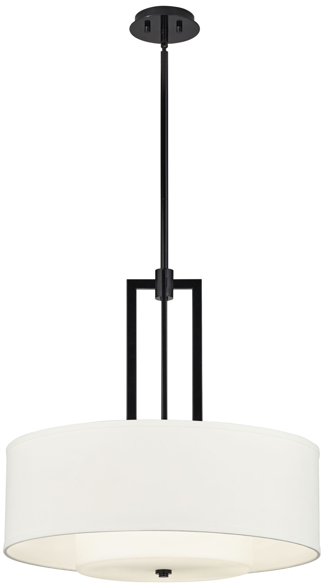 Possini Euro Sundry 24" Wide Gloss Black Modern Drum Pendant Light in scene