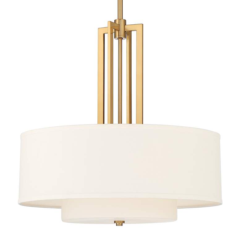 Image 3 Possini Euro Sundry 24" Wide Warm Antique Brass Drum Pendant Light