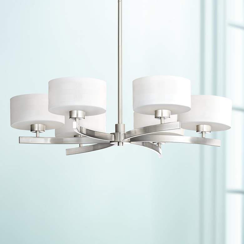 Image 1 Possini Euro Surface Interplay White 32" W Chandelier
