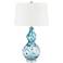 Possini Euro Sutton 29" Coastal Blue Modern Art Glass Table Lamp