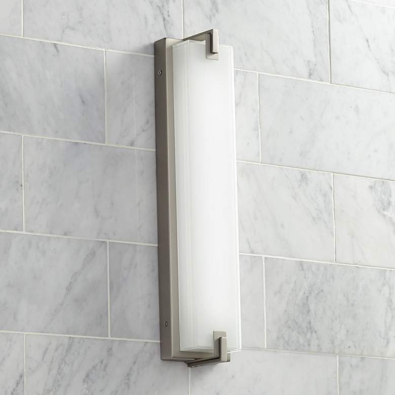 Image 1 Possini Euro Sven Brushed Nickel 20 1/2 inchH LED Wall Sconce