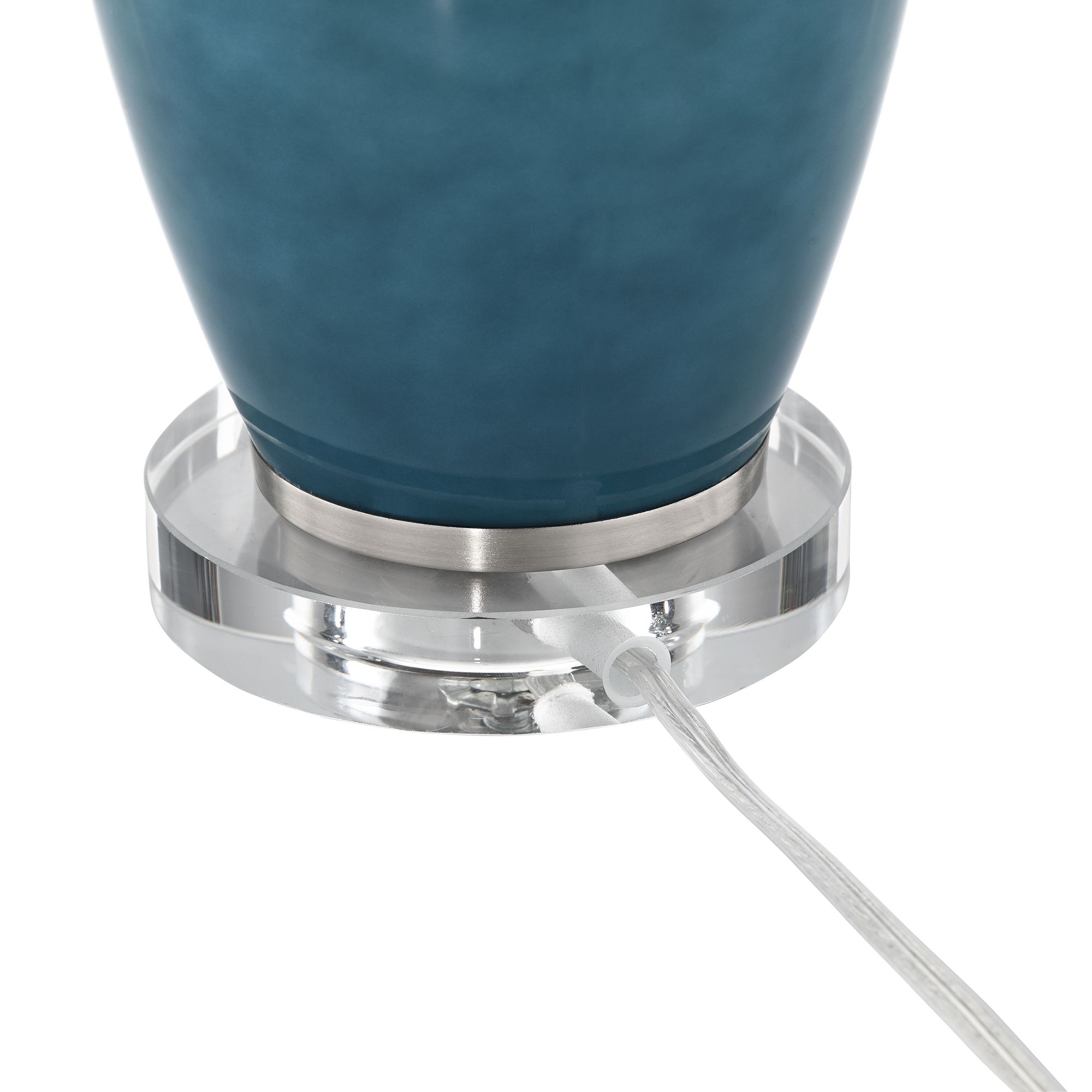 Possini Euro Swansea 26 1/2" High Teal White Glass Table Lamp Set of 2