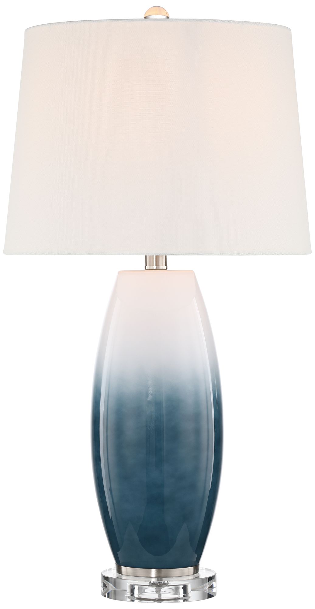 Possini Euro Swansea 26 1/2" High Teal White Glass Table Lamp Set of 2