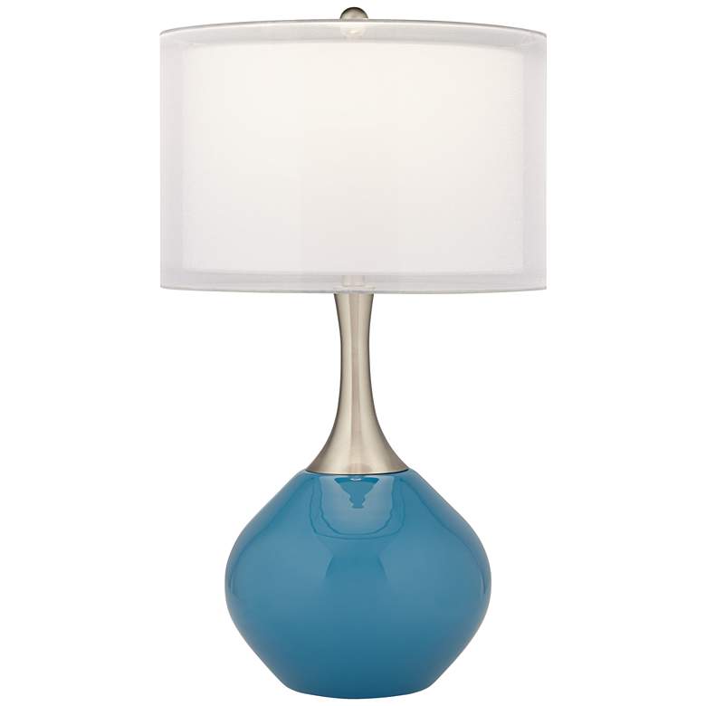 Image 2 Possini Euro Swift 30 3/8" Blue Modern Glass Table Lamp