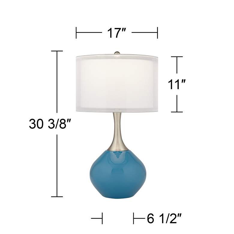 Image 7 Possini Euro Swift 30 3/8" Blue Modern Glass Table Lamp more views