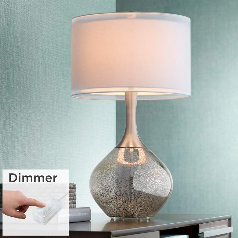 Image 1 Possini Euro Swift 30 1/2 inch Mercury Glass Table Lamp with Dimmer